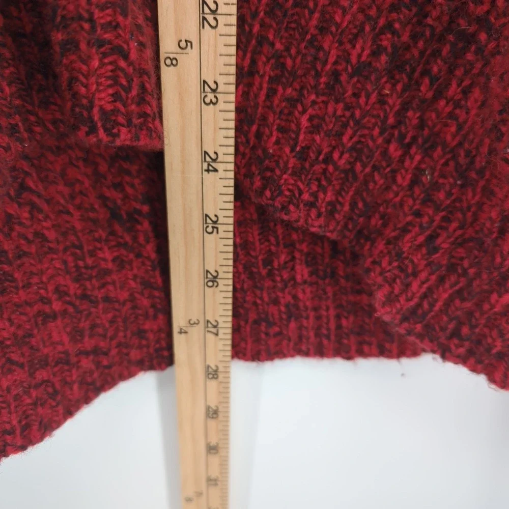 Vintage 90s American Eagle Wool Blend Sweater Men L Red Cable Knit Crew Neck USA
